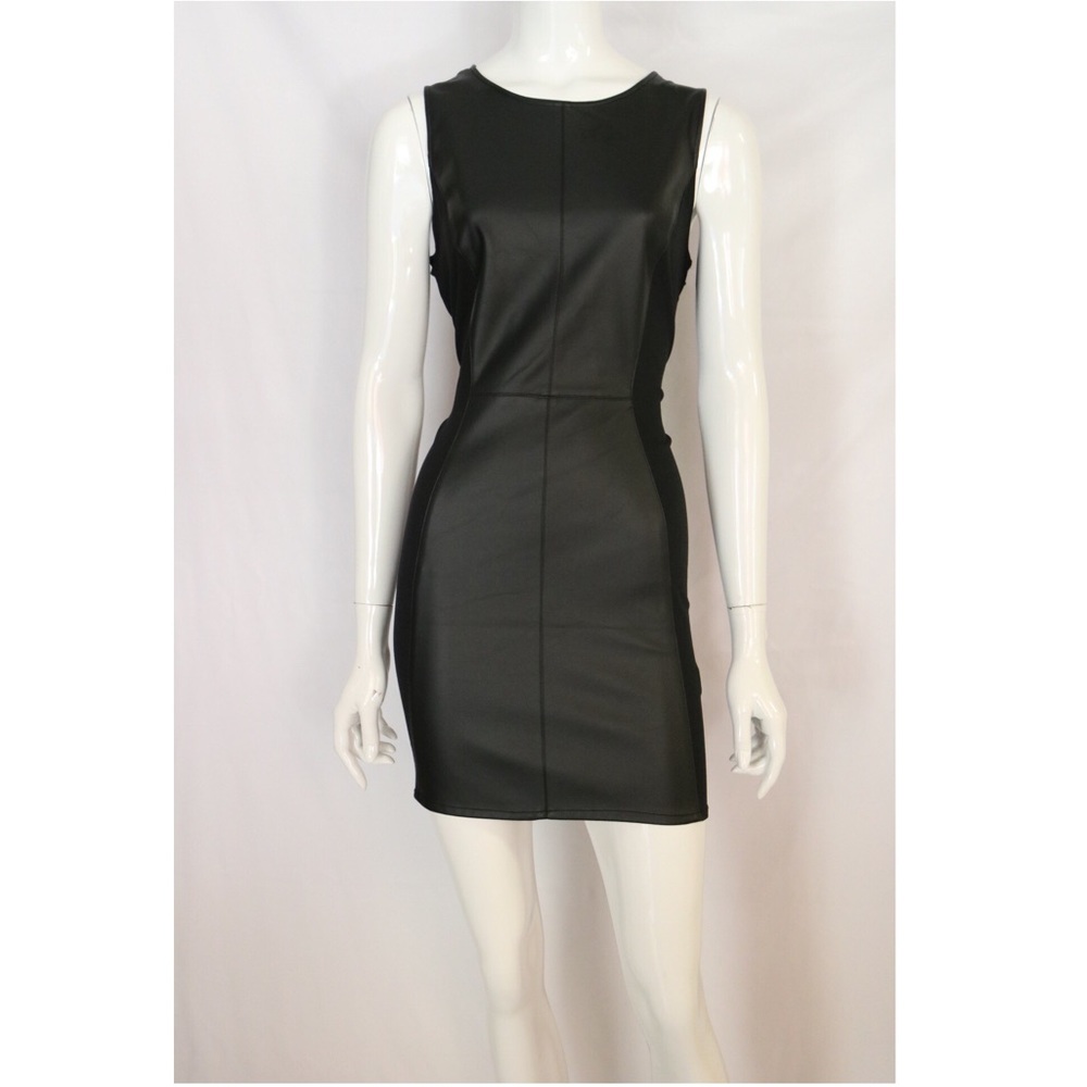 H&M Womens Faux Leather Sleeveless Dress